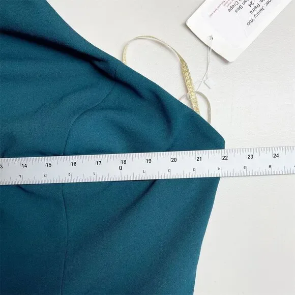 Jenny Yoo Petra Halter Neck Open Back Dress Teal Plus Size 24 Formal Caspian Sea - Picture 12 of 13